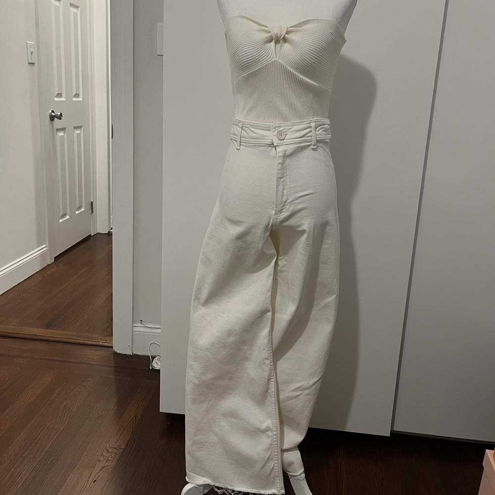 WIDE LEG HIGH WAIST COTTON PANT